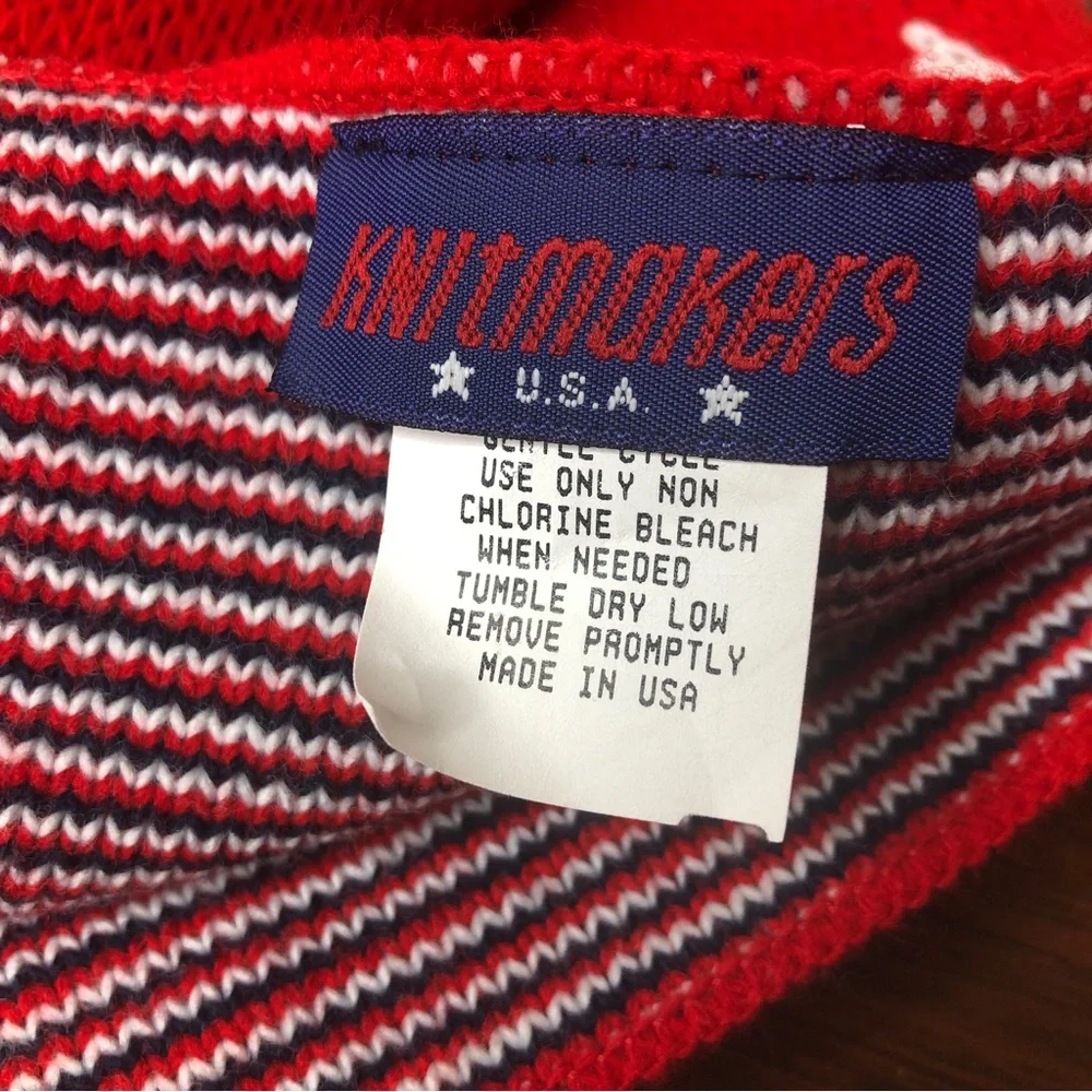 Knitmakers USA USA Red White and Blue Acrylic Knit Scarf Stars‎ 9